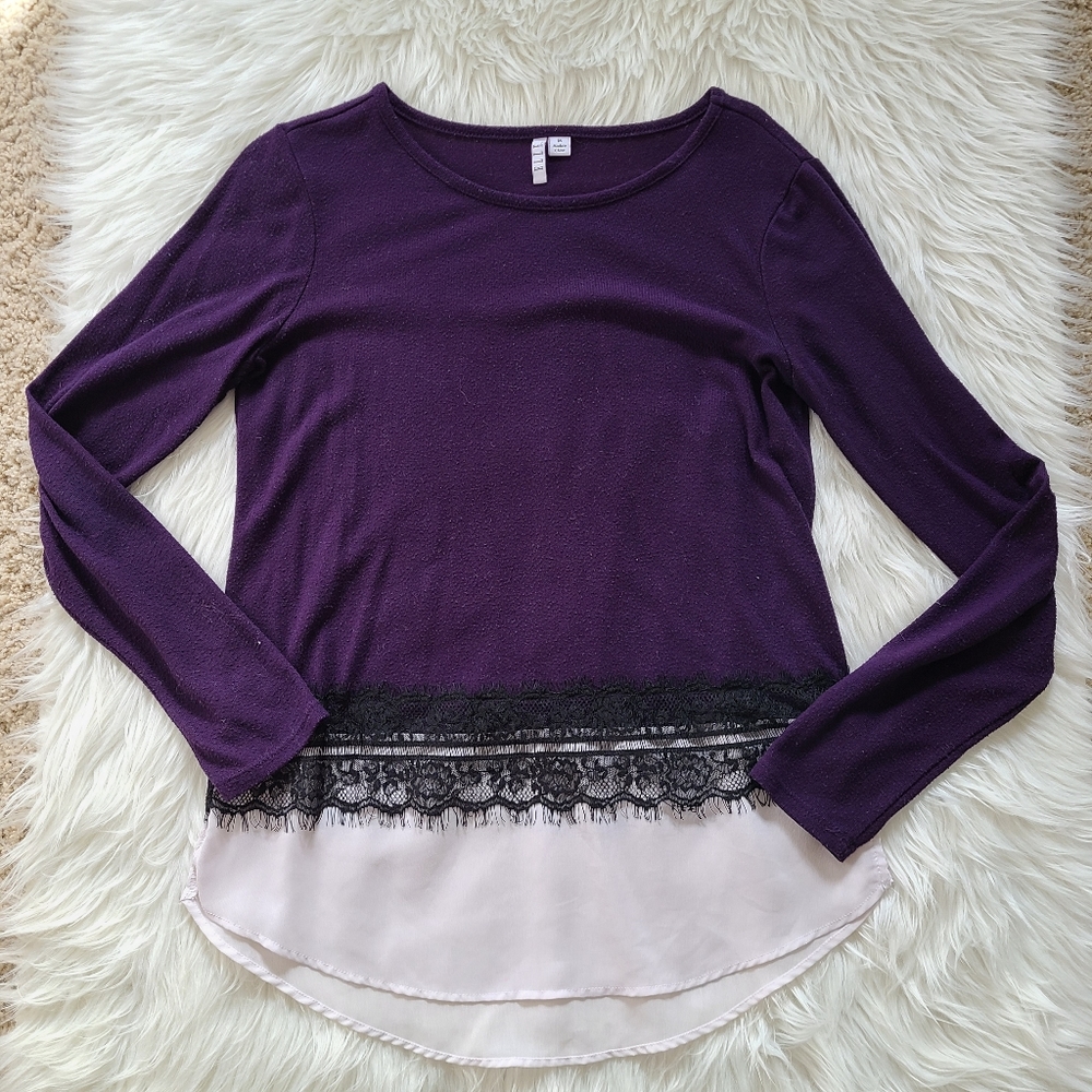 Elle Purple Long Sleeve Blouse